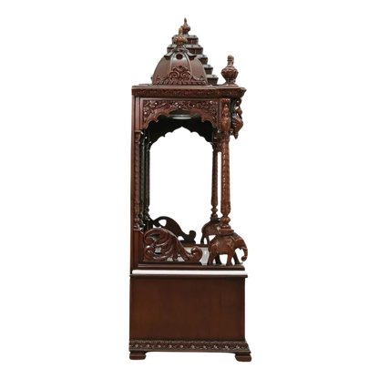 Varenya Teak Wood Mandap (Brown)  side view