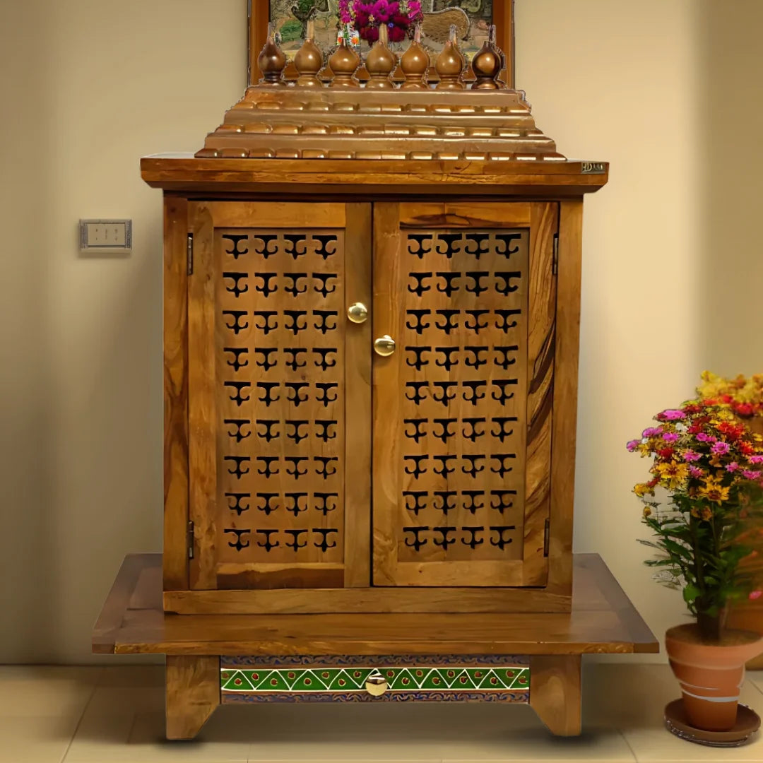 Varnmaya Sheesham Wood Mandir (Teak) Lifestyle image