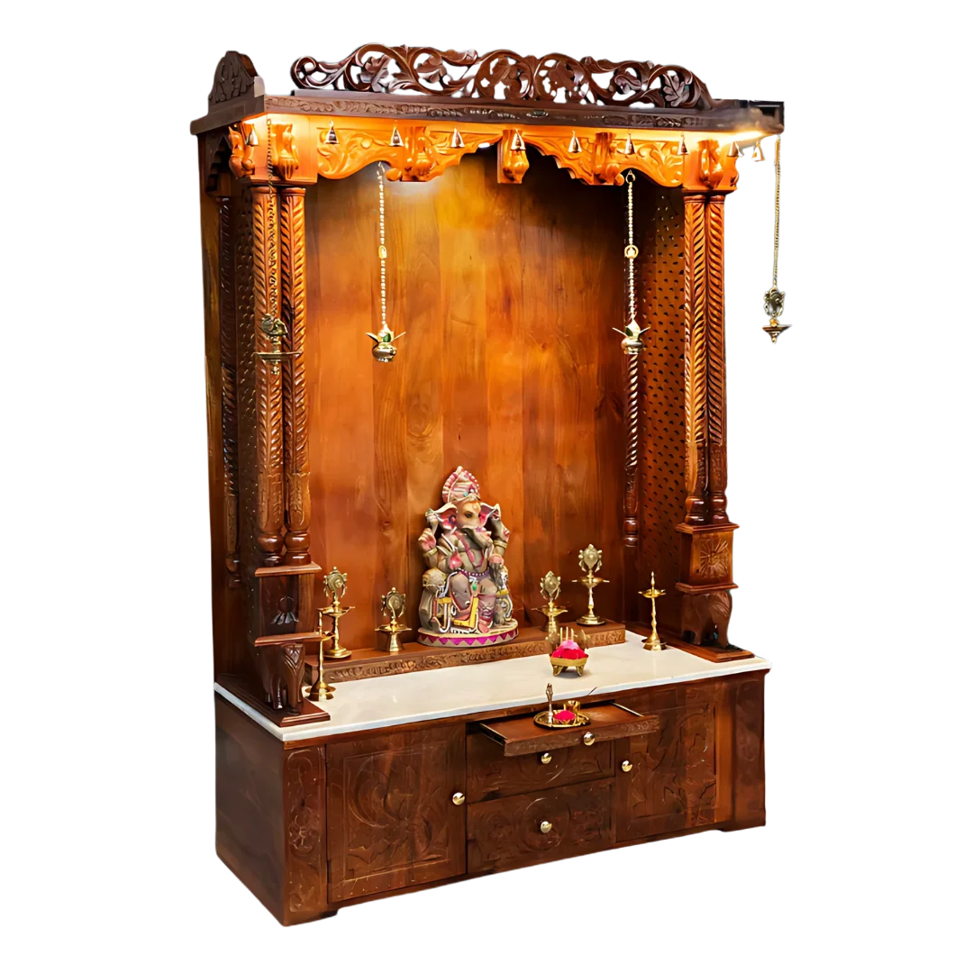 Vedamaya Sheesham Wood Mandap (Teak) Side Angle 
