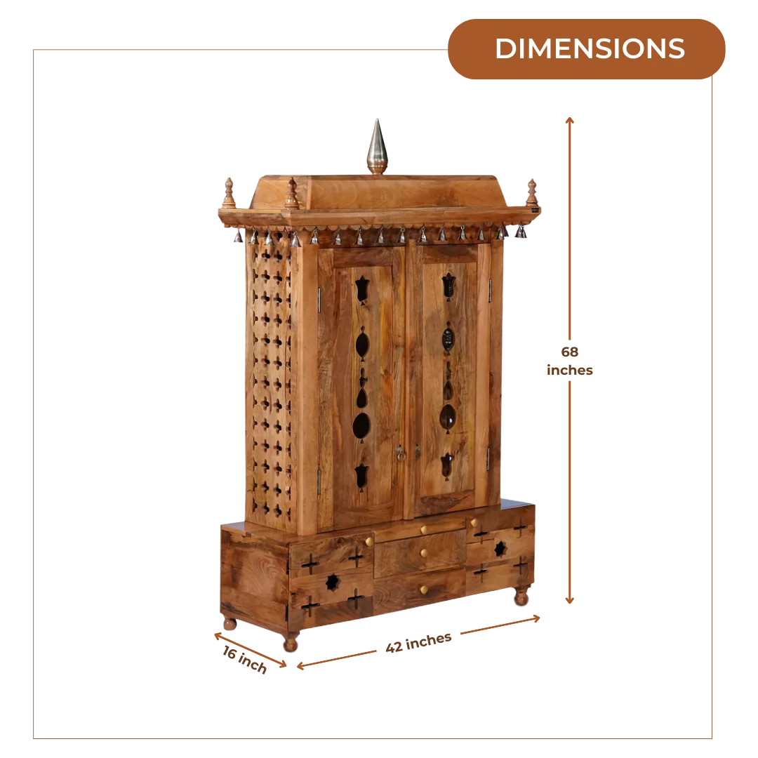 Vedansh Sheesham Wood Mandap (Teak) Dimensions