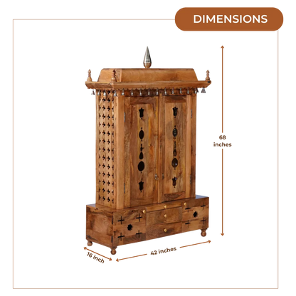 Vedansh Sheesham Wood Mandap (Teak) Dimensions