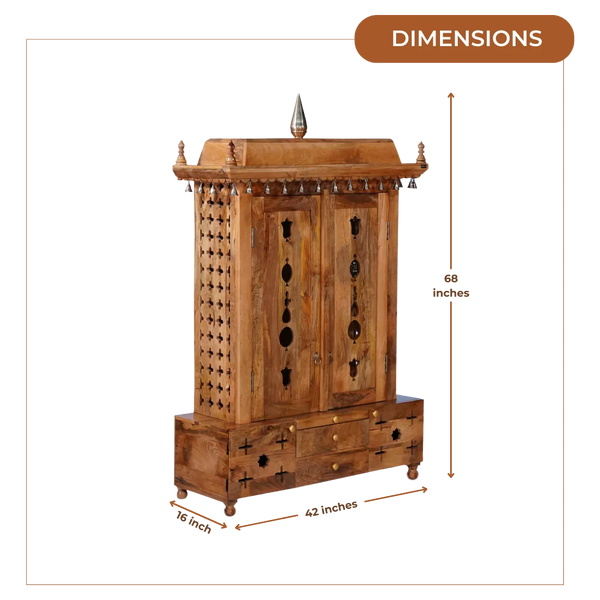 Vedansh Teak Wood Mandap (Teak) Dimensions