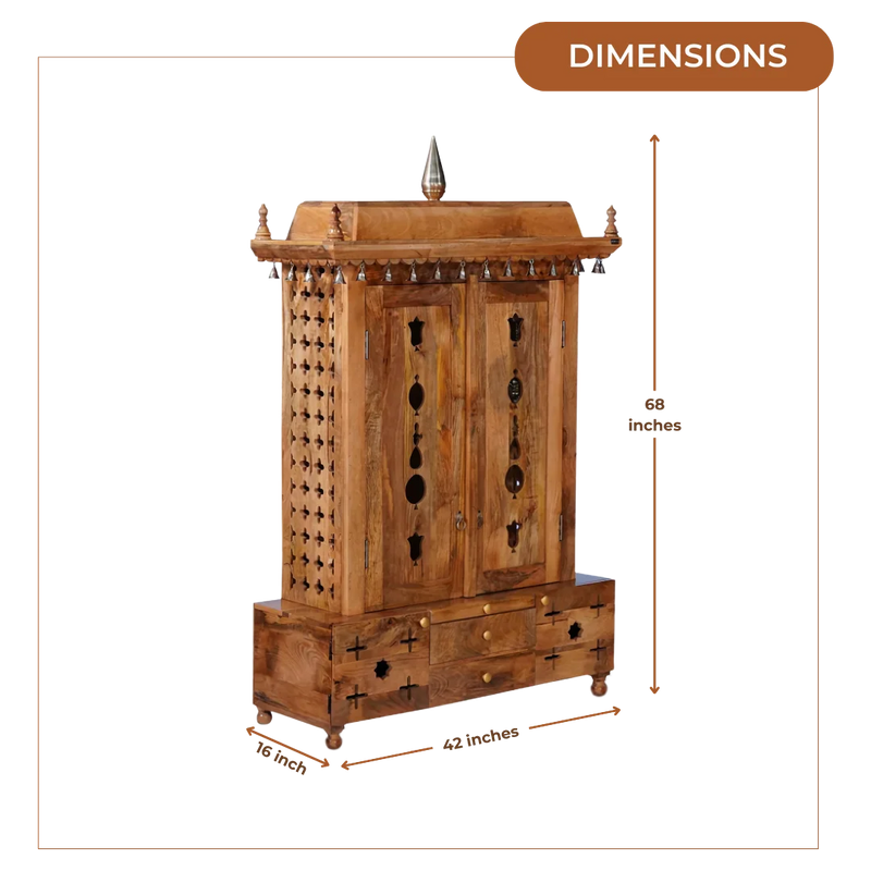 Vedansh Teak Wood Mandap (Teak) Dimensions