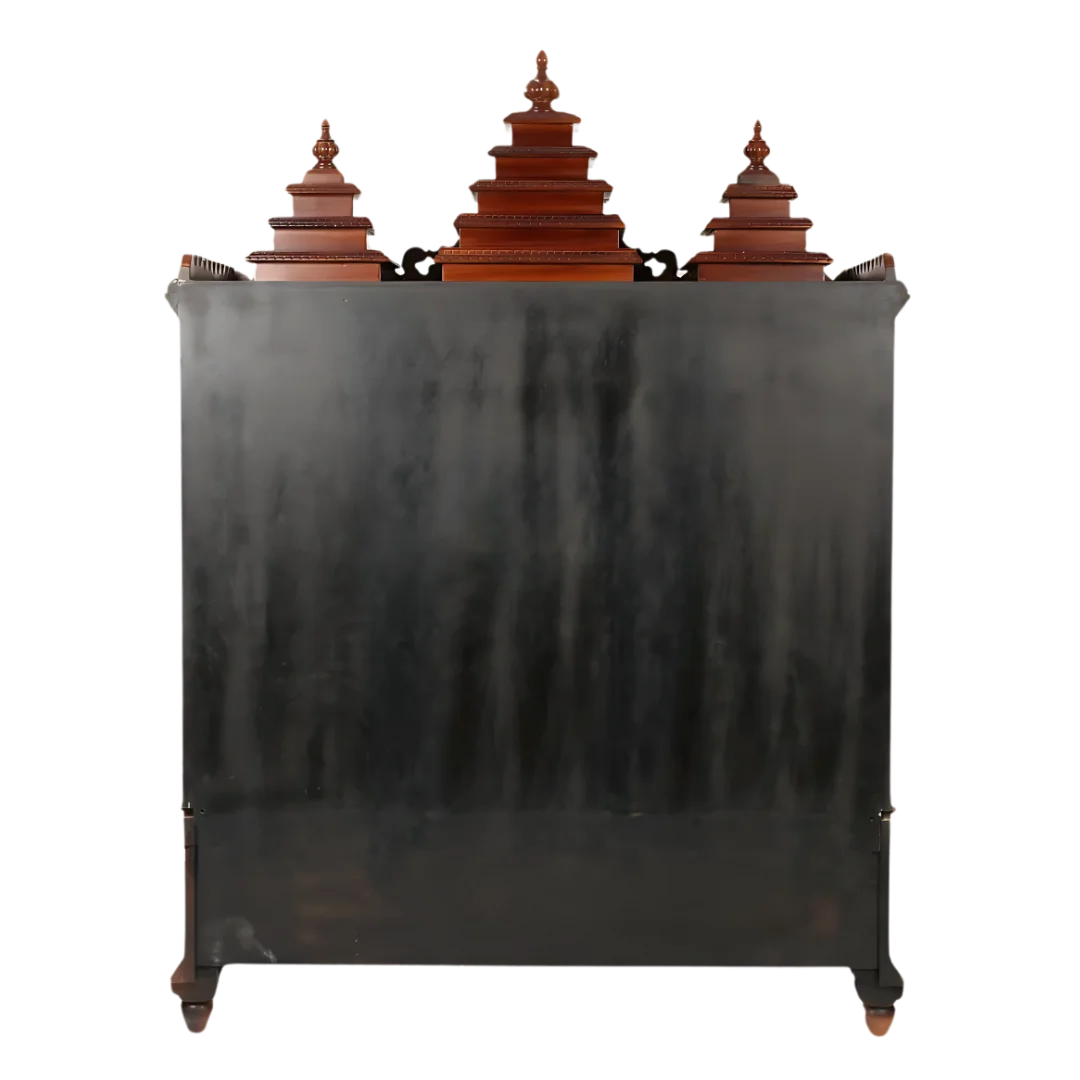Vedanta Teak Wood Mandap (Brown) back view 