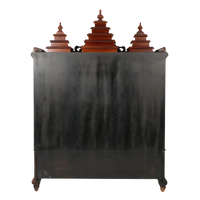 Vedanta Teak Wood Mandap (Brown) back view 