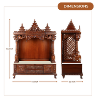Vedanta Teak Wood Mandap (Brown) dimensions