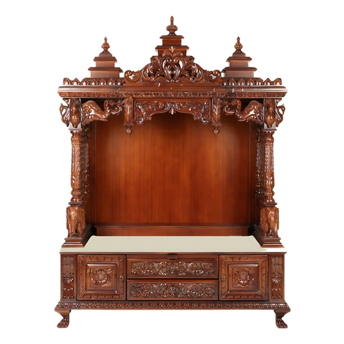 Vedanta Teak Wood Mandap - Brown