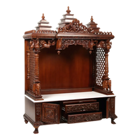 Vedanta Teak Wood Mandap (Brown) side angle