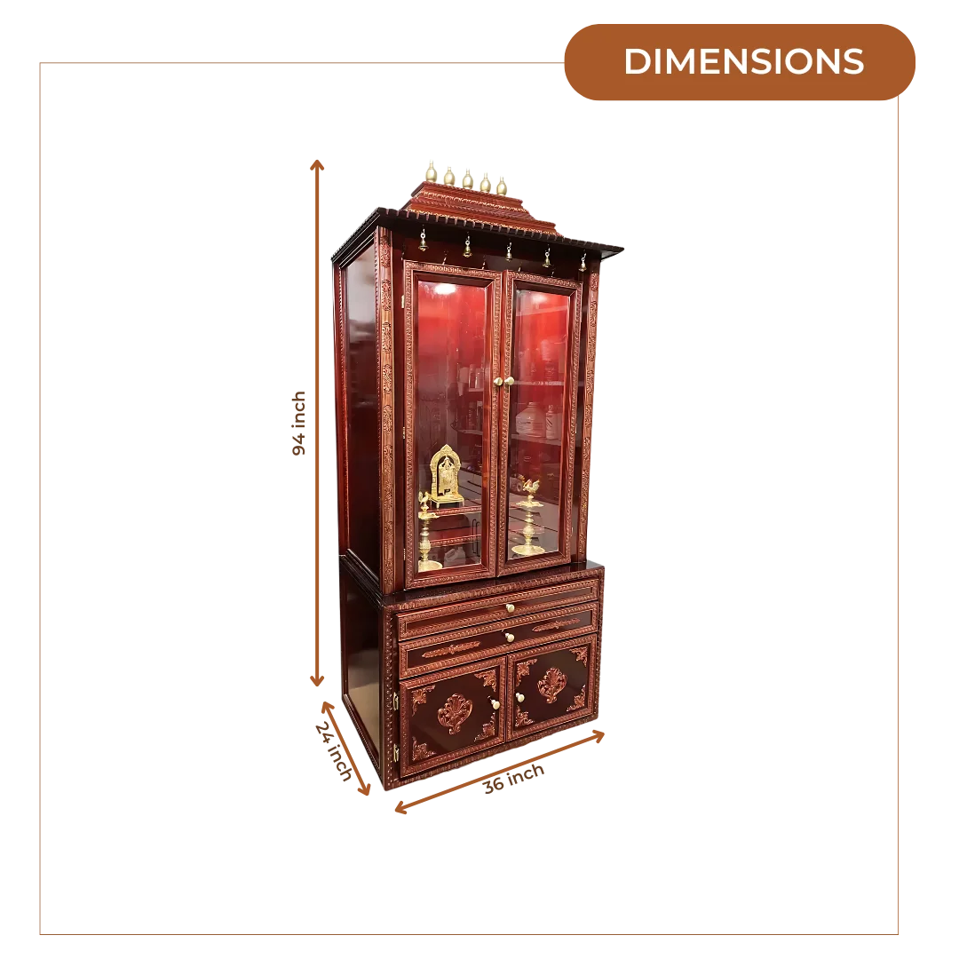 Vedanta Teak Wood Mandap (Cherry) Dimensions