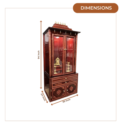 Vedanta Teak Wood Mandap (Cherry) Dimensions