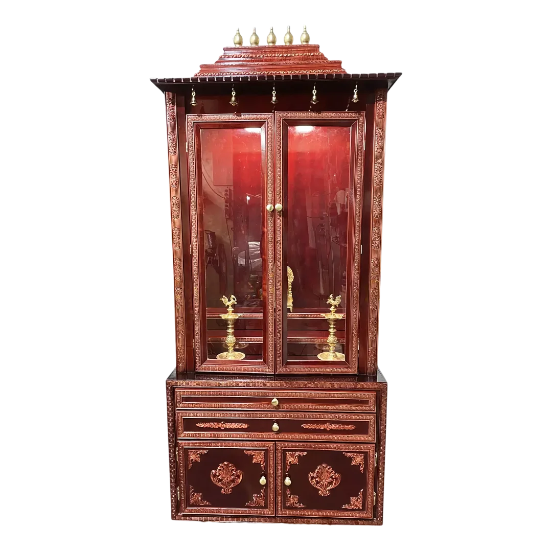 Vedanta Teak Wood Mandap (Cherry) front view