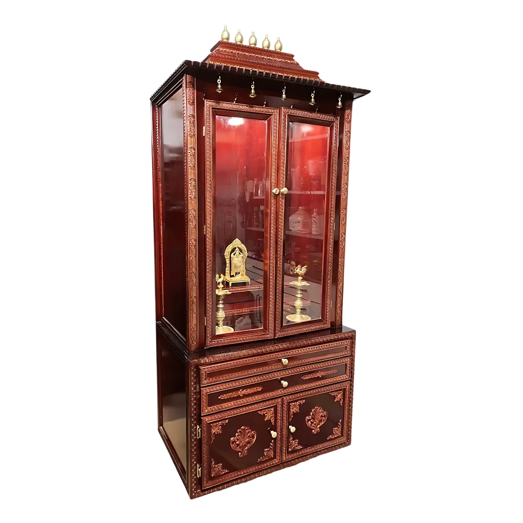 Vedanta Teak Wood Mandap (Cherry) side angle