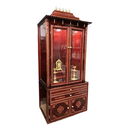 Vedanta Teak Wood Mandap (Cherry) side angle