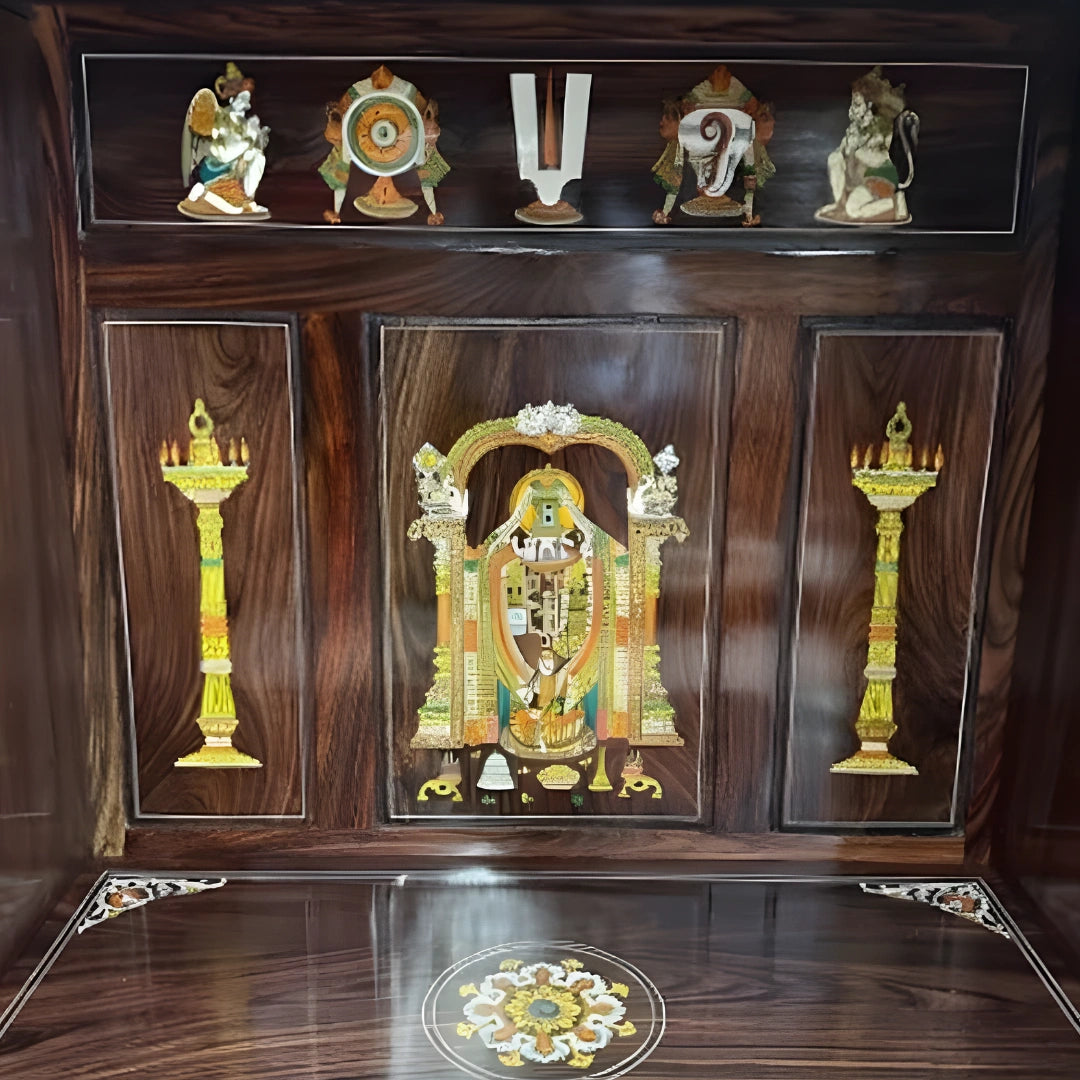 Vedaroop Teak wood Mandap (Brown) close view image