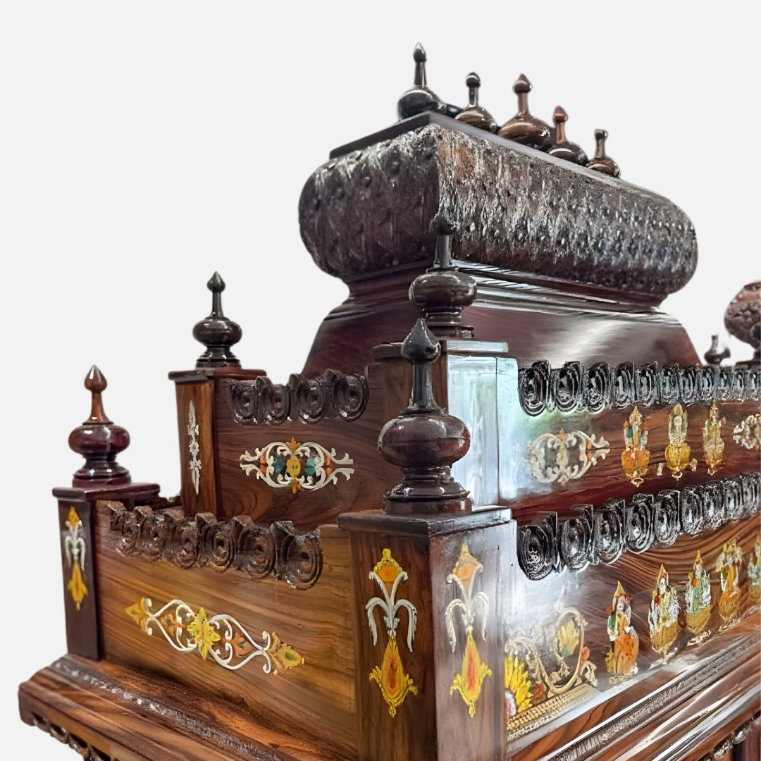 Vedaroop Teak wood Mandap (Brown) dome view 