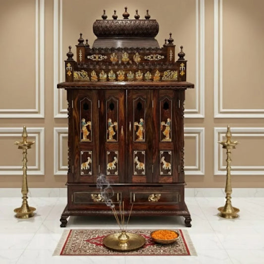 Vedaroop Teak wood Mandap (Brown) lifestyle view 