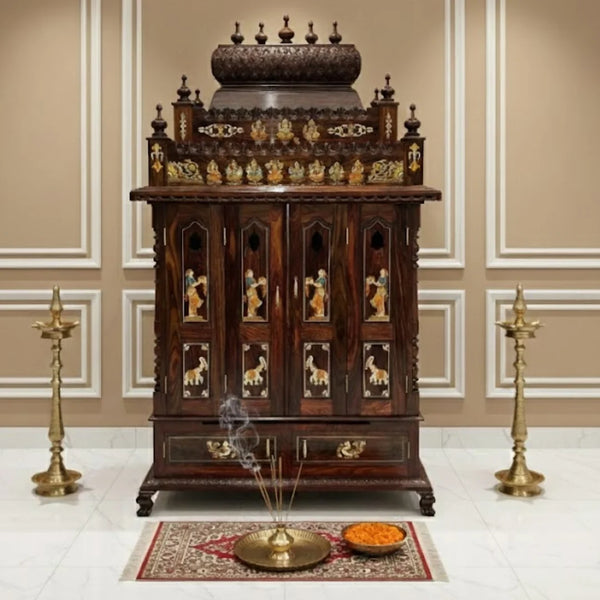 Vedaroop Teak wood Mandap (Brown) lifestyle view 