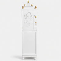 Vedashraya Floor Rested Pooja Mandap without Door (White Gold) Side view