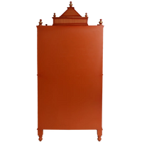 Vedashraya Floor Rested Pooja Mandir with Door Back View(Teak Gold)