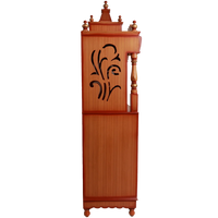 Vedashraya Floor Rested Pooja Mandir with Door Side View(Teak Gold)