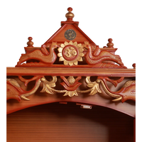 Vedashraya Floor Rested Pooja Mandir with Door Zoom View(Teak Gold)