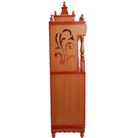 Vedashraya Floor Rested Pooja Mandir without Door Teak Gold side angle