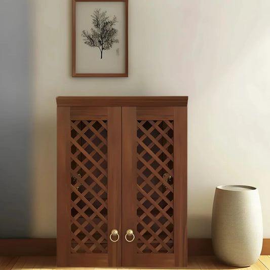 Vedic Sthana Pooja Mandir with Door (Teak) Lifestyle Image