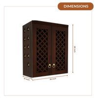 Vedic Sthana Pooja Mandir with Door (Wenge) Dimensions