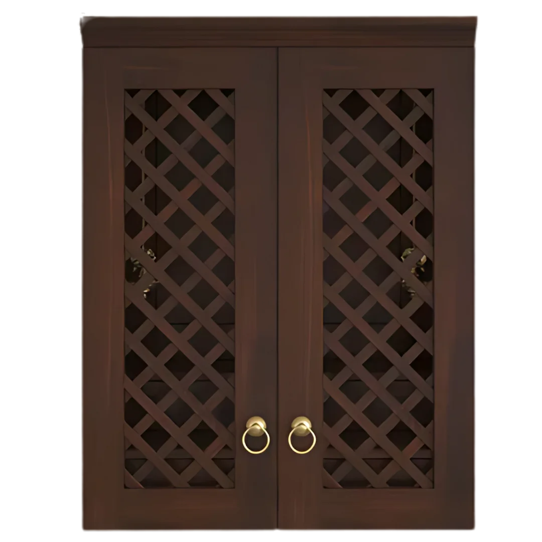 Vedic Sthana Pooja Mandir with Door (Wenge) Front view
