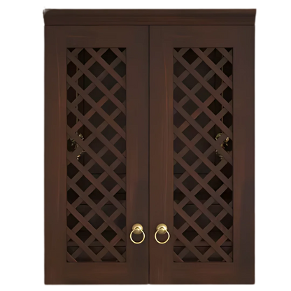 Vedic Sthana Pooja Mandir with Door (Wenge) Front view
