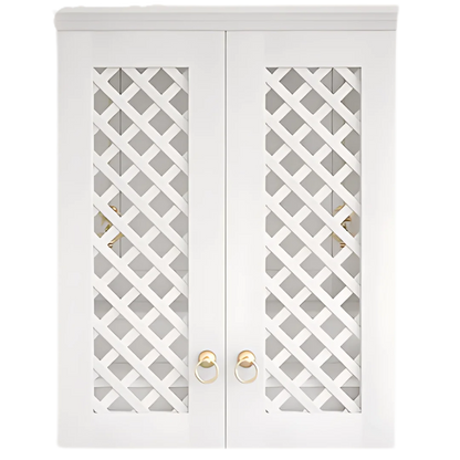 Vedic Sthana Pooja Mandir with Door (White) Front view