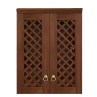 Vedic Sthana Pooja Mandir with Door (Teak) Front view