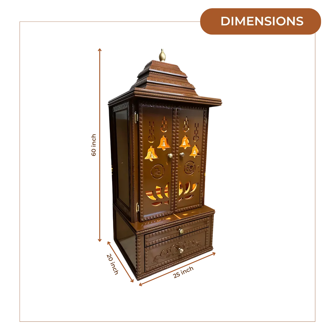Vedmangal Teak Wood Mandap (Caramel Brown)dimensions
