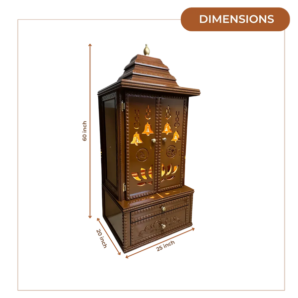 Vedmangal Teak Wood Mandap (Caramel Brown)dimensions