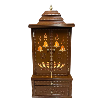 Vedmangal Teak Wood Mandap (Caramel Brown) front view