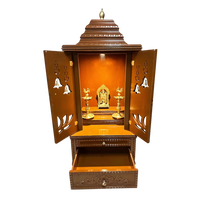 Vedmangal Teak Wood Mandap (Caramel Brown) open door view