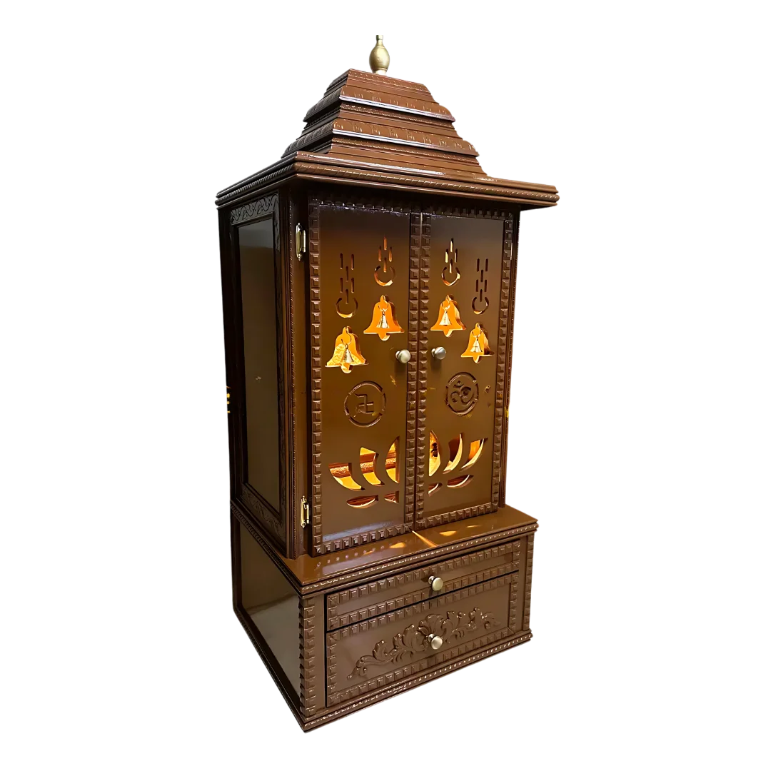 Vedmangal Teak Wood Mandap (Caramel Brown) side angle