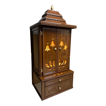Vedmangal Teak Wood Mandap (Caramel Brown) side angle