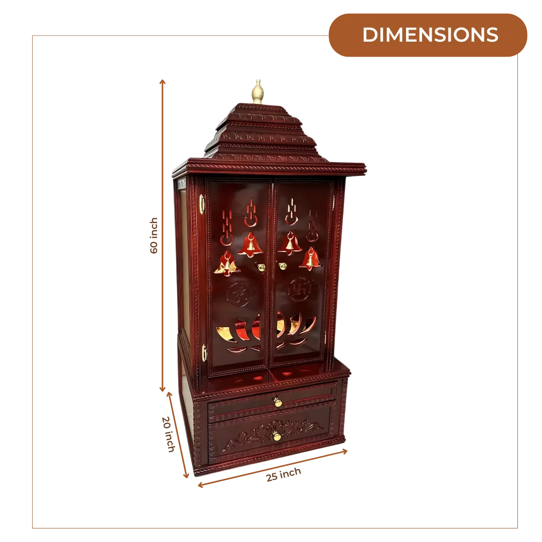 Vedmangal Teak Wood Mandap (Cherry)  dimensions