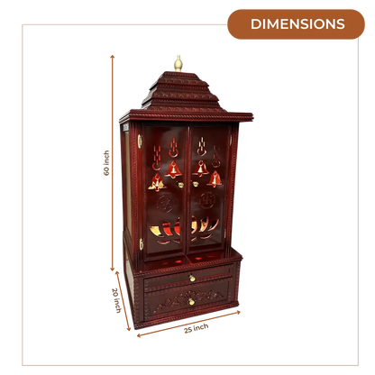 Vedmangal Teak Wood Mandap (Cherry)  dimensions
