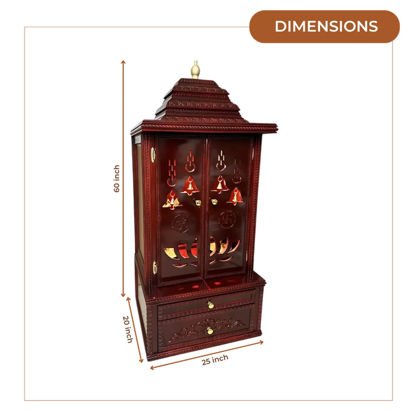 Vedmangal Teak Wood Mandap (Cherry)  dimensions