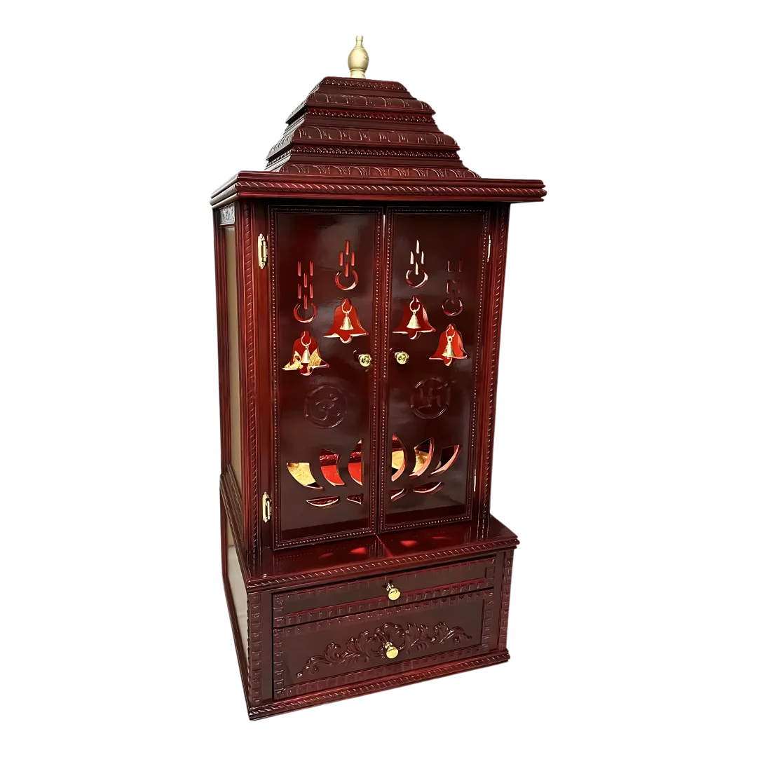 Vedmangal Teak Wood Mandap (Cherry) side angle