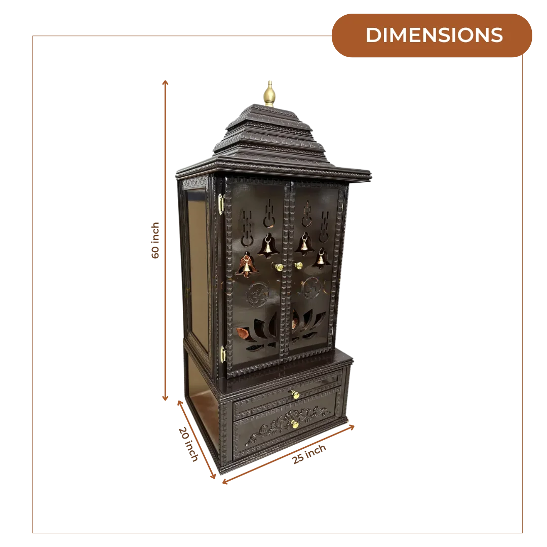 Vedmangal Teak Wood Mandap (Dark Brown) dimensions