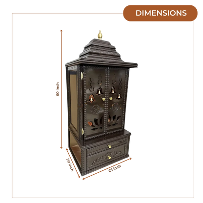 Vedmangal Teak Wood Mandap (Dark Brown) dimensions