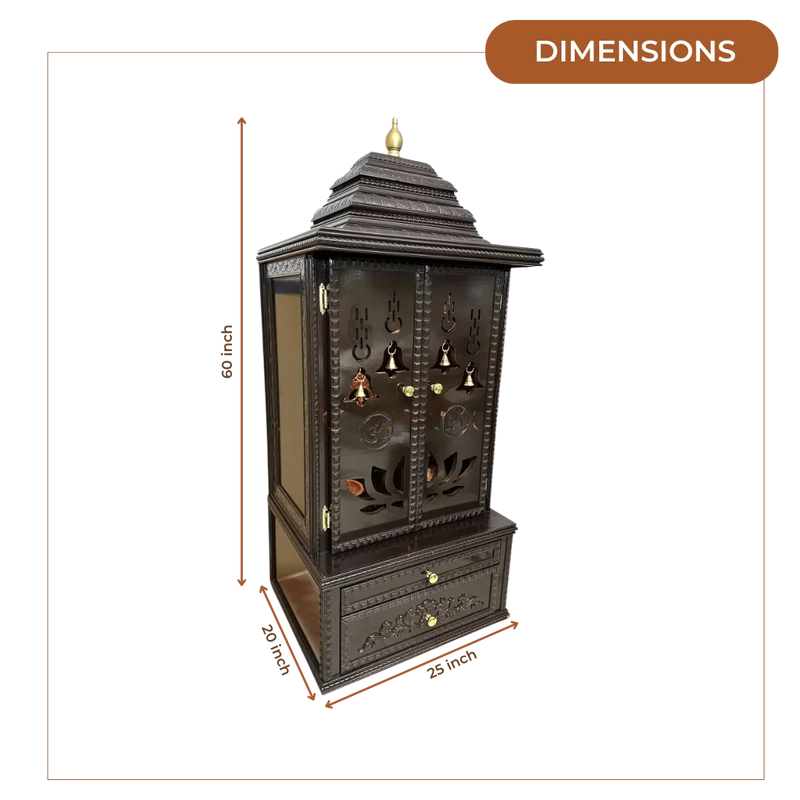 Vedmangal Teak Wood Mandap (Dark Brown) dimensions