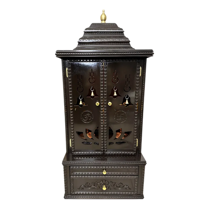 Vedmangal Teak Wood Mandap (Dark Brown) front view