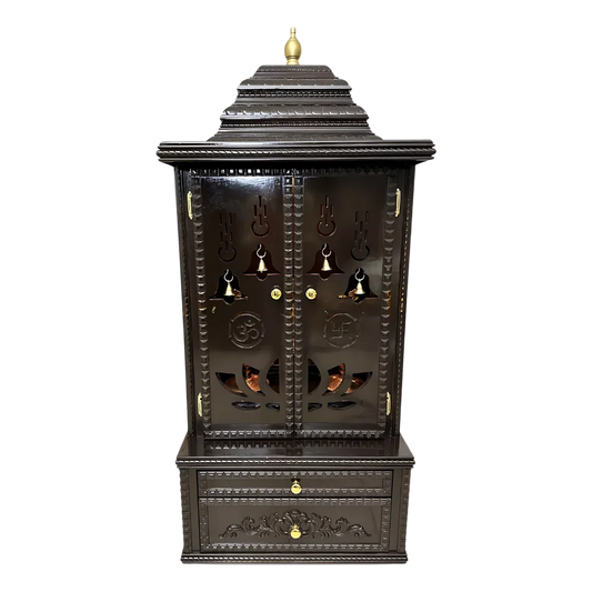Vedmangal Teak Wood Mandap (Dark Brown) front view