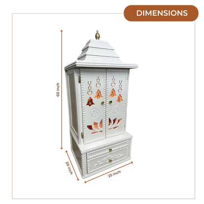Vedmangal Teak Wood Mandap (White) dimensions