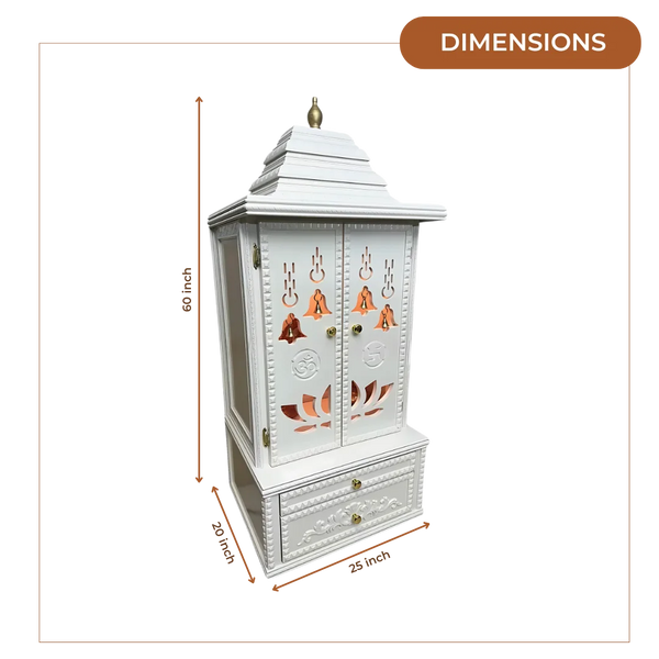 Vedmangal Teak Wood Mandap (White) dimensions
