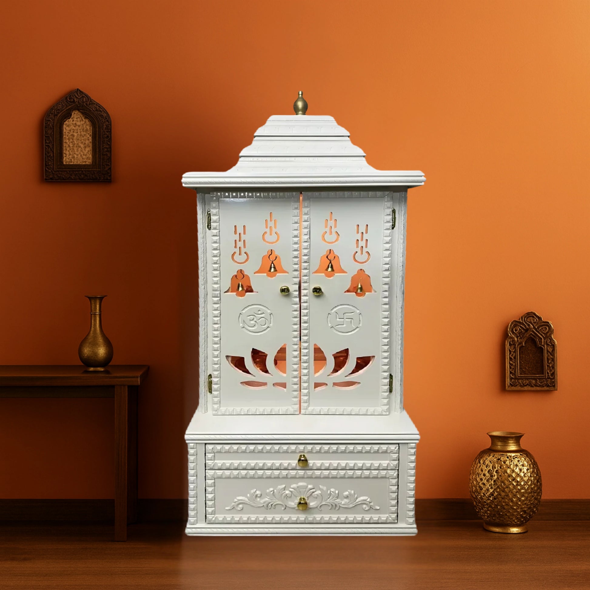 Vedmangal Teak Wood Mandap (White) lifestyle view